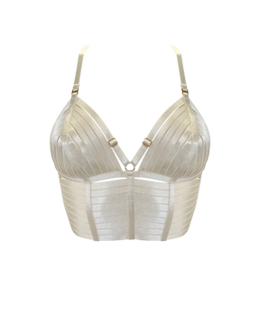 Bordelle Signature Crop Top Bra in Ivory