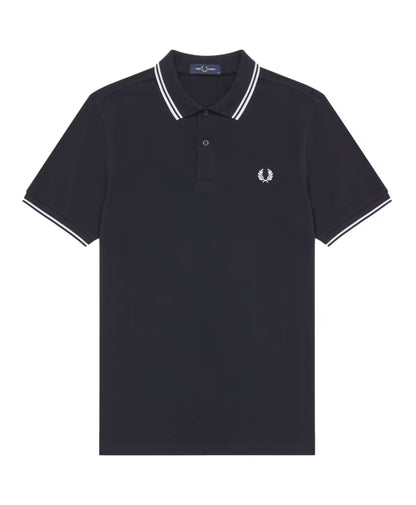 Fred Perry Marino/Blanco Twin Tipped Polo Shirt