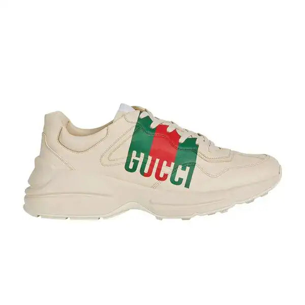 Gucci rhyton web sneakers - cream