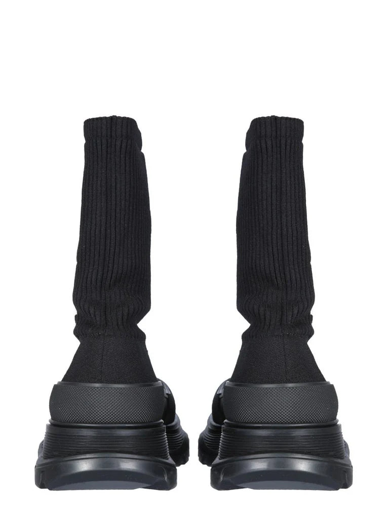 Men’s Black Sock Sneakers with Oversized Rubber Lug Sole – Made in Italy