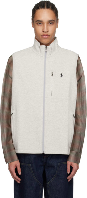 Polo Ralph Lauren Gray Double-Knit Mock Neck Vest