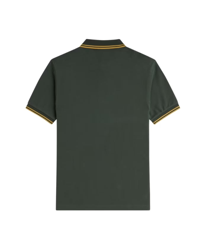 Fred Perry Logo Polo Shirt Green Cotton Short Sleeve