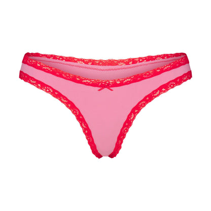 Lightweight Cotton Lace Thong