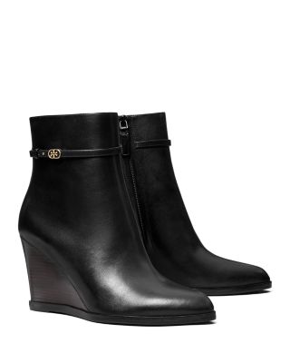 Women's Double T Buckle Wedge Booties