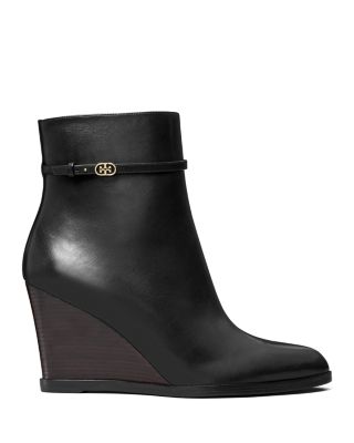 Women's Double T Buckle Wedge Booties