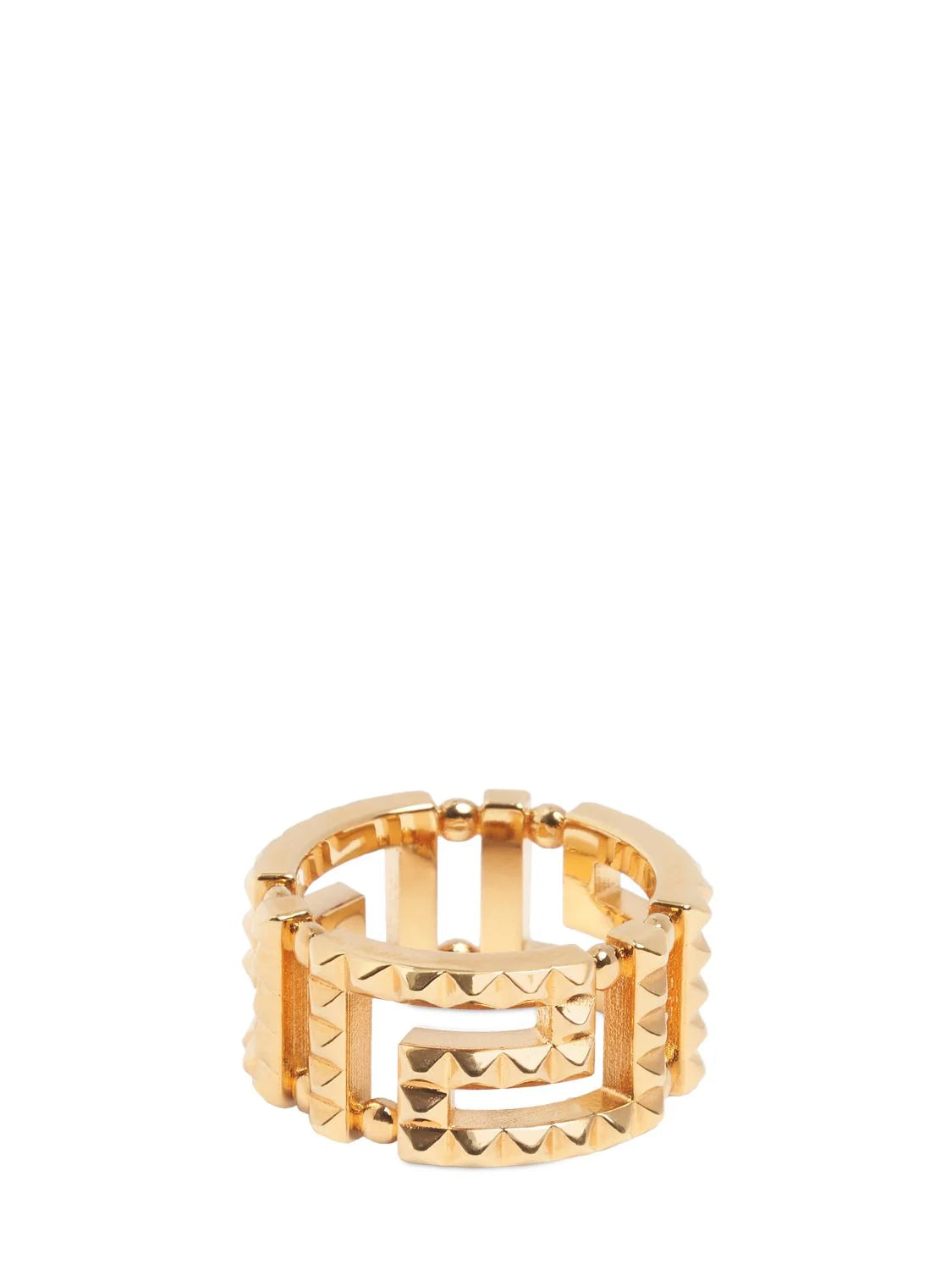 Versace Versace Studded Greek motif band ring - Size: 10 Rings | Shop From The Mirage
