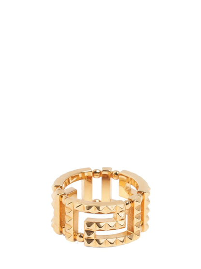 Versace Versace Studded Greek motif band ring - Size: 10 Rings | Shop From The Mirage