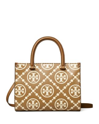 T Monogram Embossed Square Tote