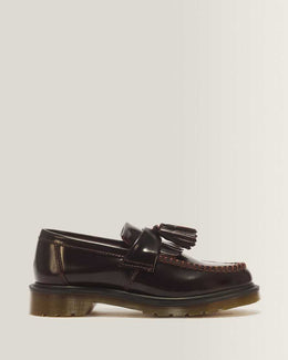 Adrian Arcadia Leather Tassel Loafers — Cherry Red Arcadia