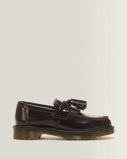Adrian Arcadia Leather Tassel Loafers — Cherry Red Arcadia