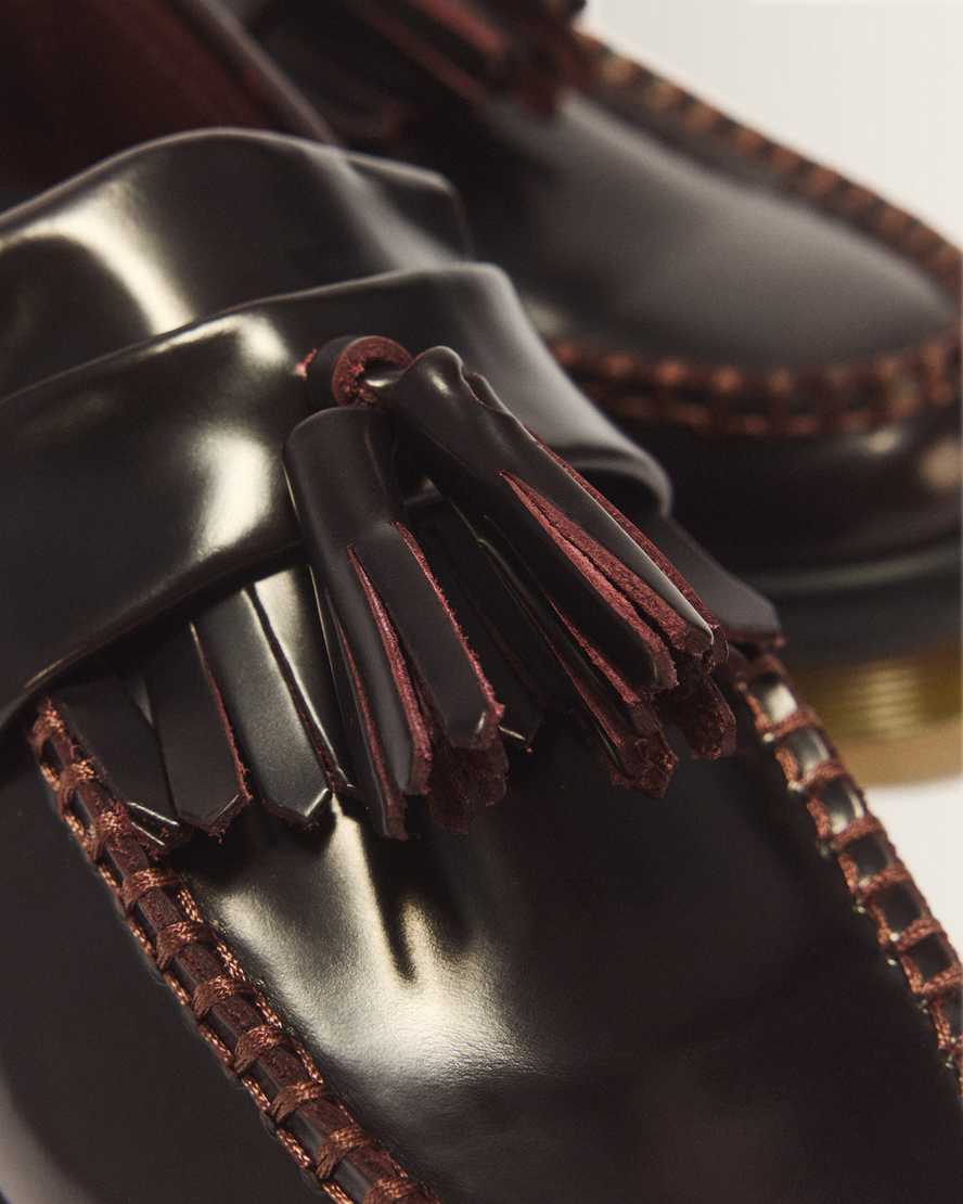 Adrian Arcadia Leather Tassel Loafers — Cherry Red Arcadia