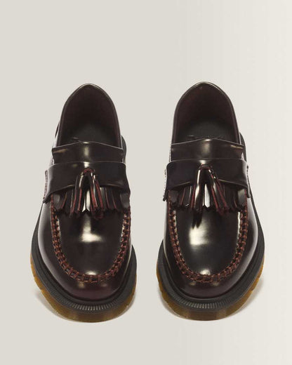 Adrian Arcadia Leather Tassel Loafers — Cherry Red Arcadia