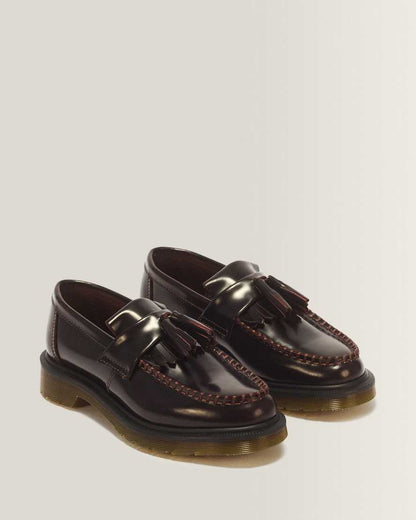 Adrian Arcadia Leather Tassel Loafers — Cherry Red Arcadia