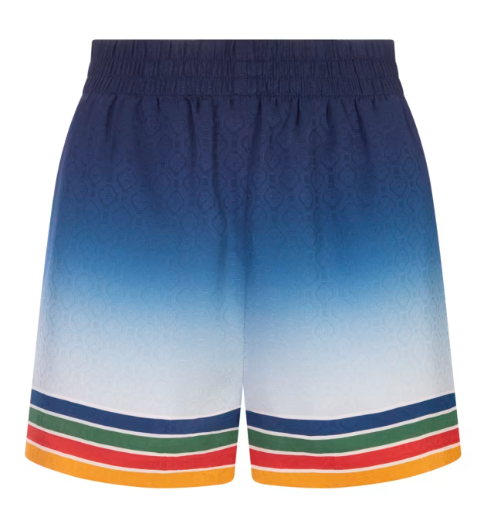 Casablanca Blue Striped Silk Shorts