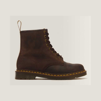 1460 Crazy Horse Leather Lace Up Boots — Brown