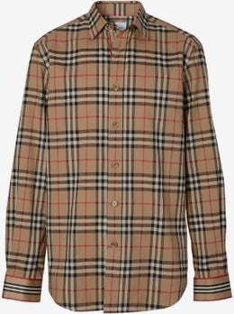Beige Check Double Face Shirt