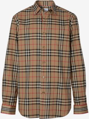 Beige Check Double Face Shirt