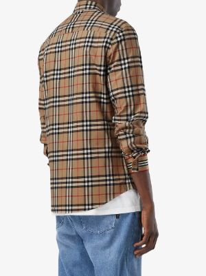 Beige Check Double Face Shirt