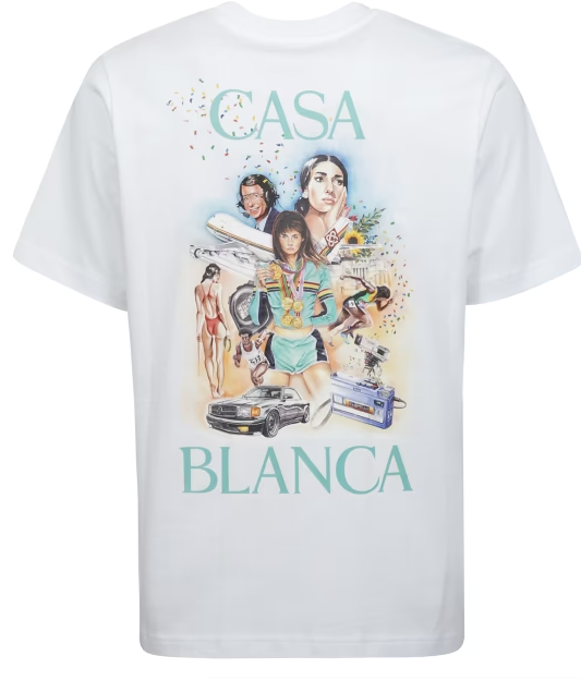 Casablanca White Cotton T-shirt with Short Sleeves