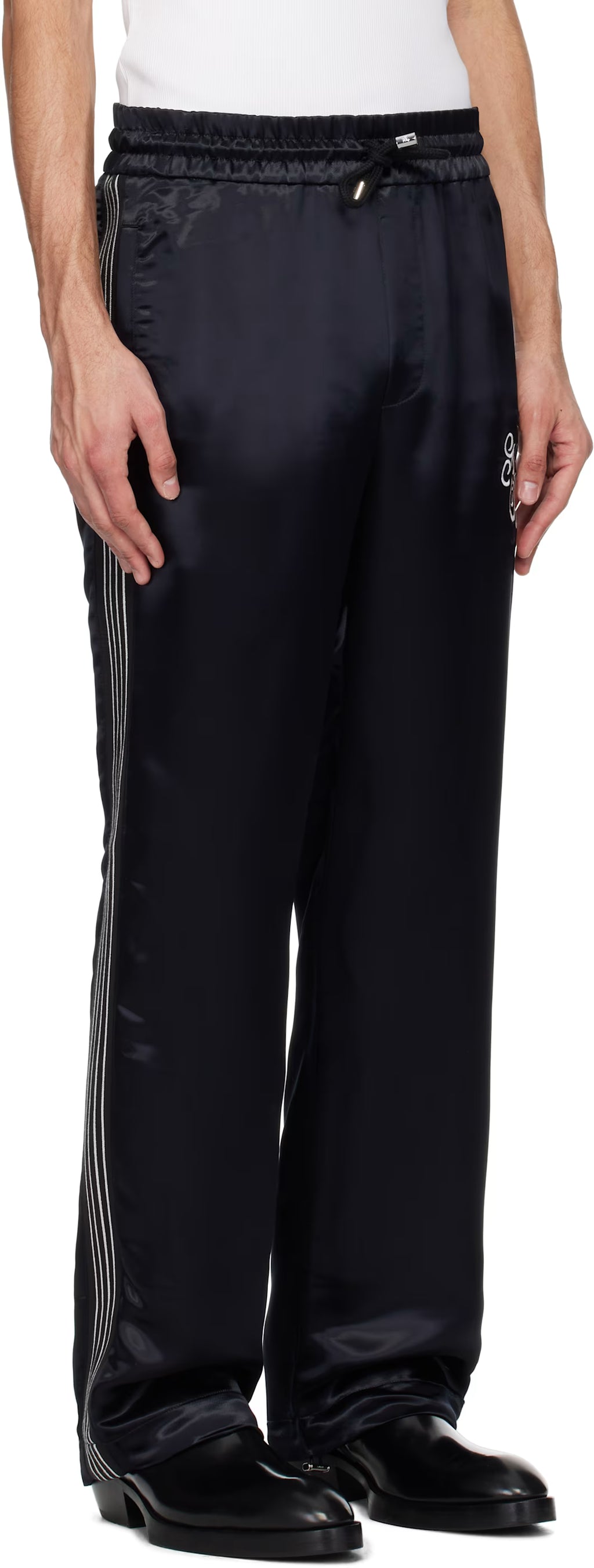 Black MA Music Note Track Pants