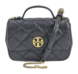 Tory Burch  Black With Gold Hardware  Mini Top Handle Bag