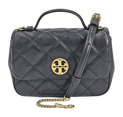 Tory Burch  Black With Gold Hardware  Mini Top Handle Bag
