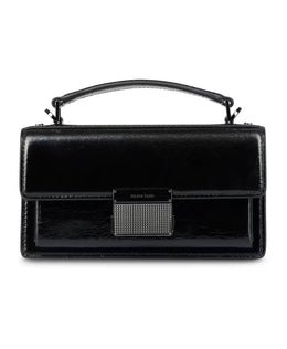 Black Shiny Wavy Leather Bag