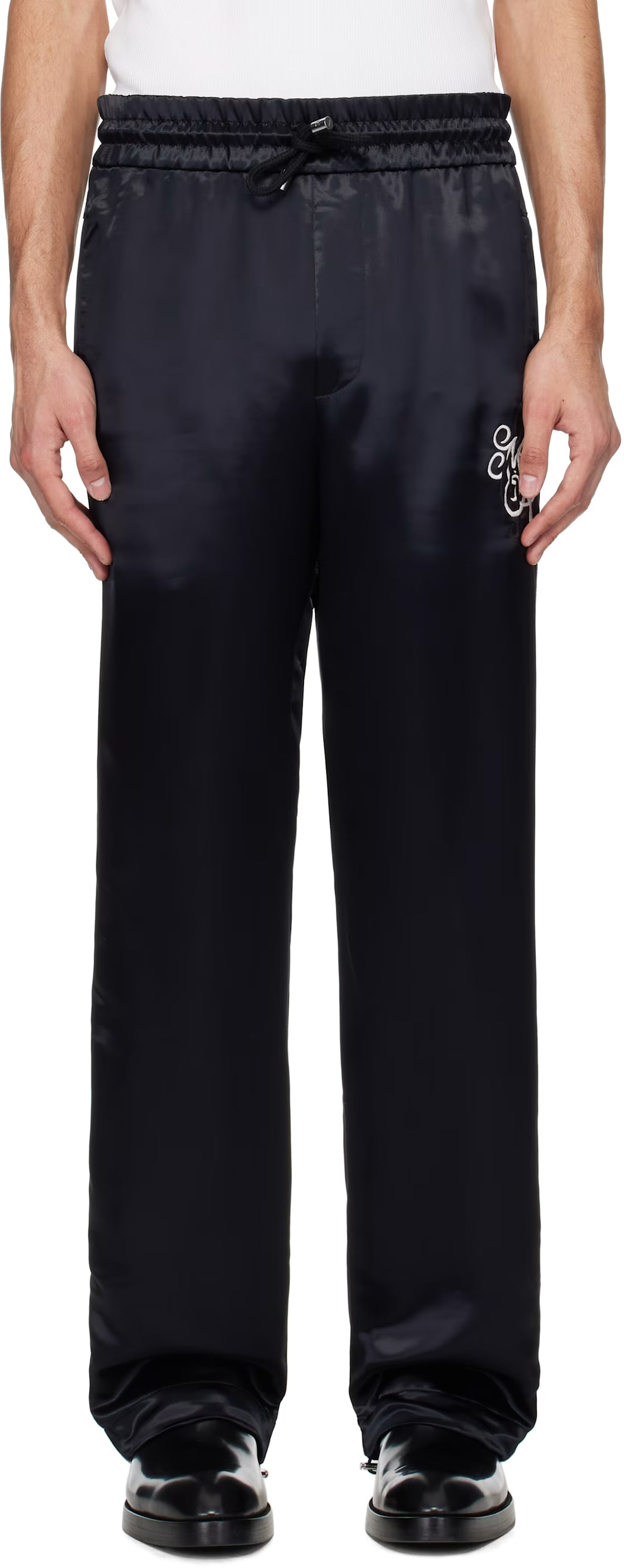 Black MA Music Note Track Pants
