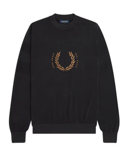 Fred Perry Logo Cotton Sweatshirt with Laurel Wreath
