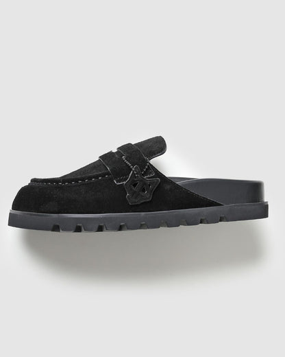 Cordless Black Hairy Cow Suede
