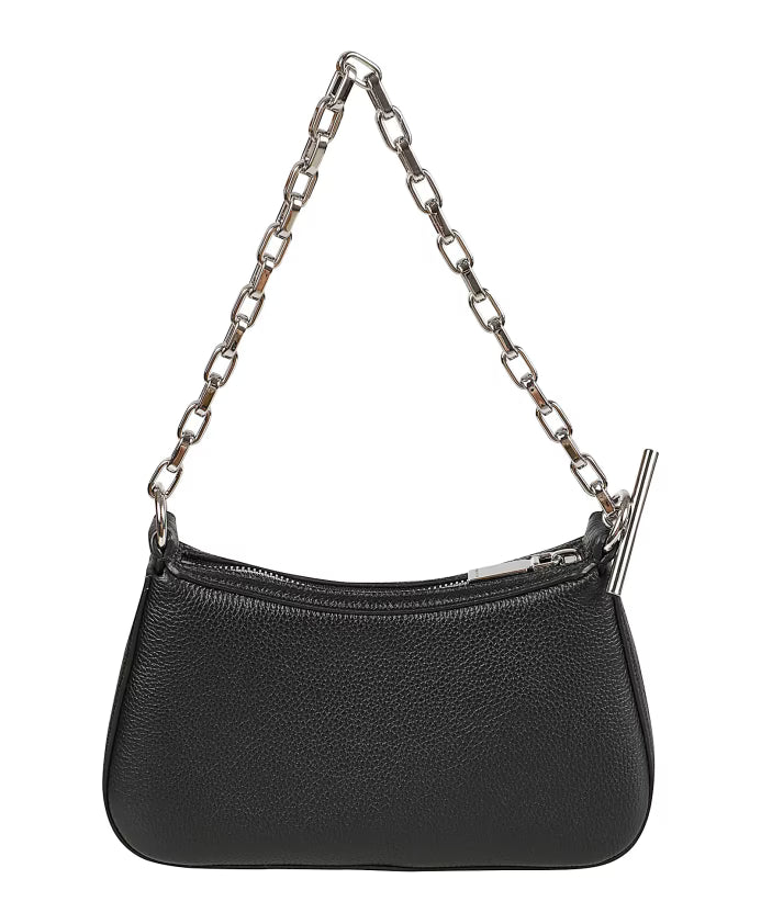 Black Chain Strap Bag with Zip
