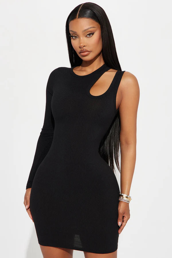Love Comes Easy Mini Dress - Black