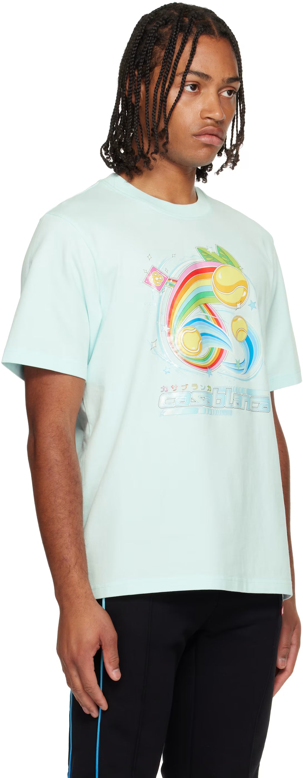 Blue Manga Tennis Ball Short Sleeve T‑shirt