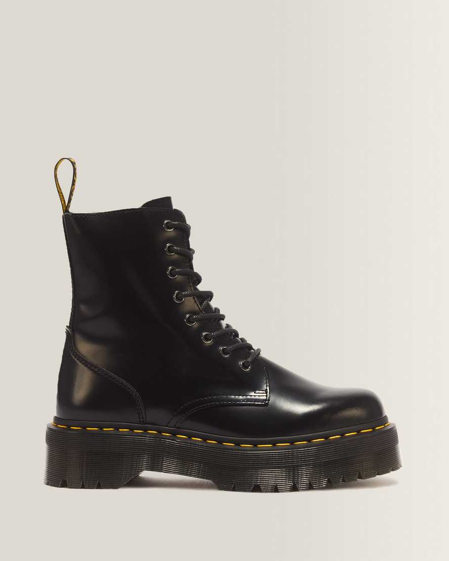 Jadon Boot Smooth Leather Platforms — Black