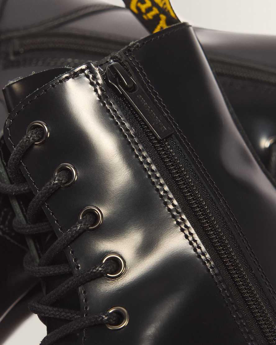 Jadon Boot Smooth Leather Platforms — Black
