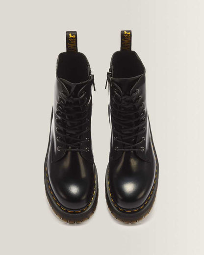 Jadon Boot Smooth Leather Platforms — Black