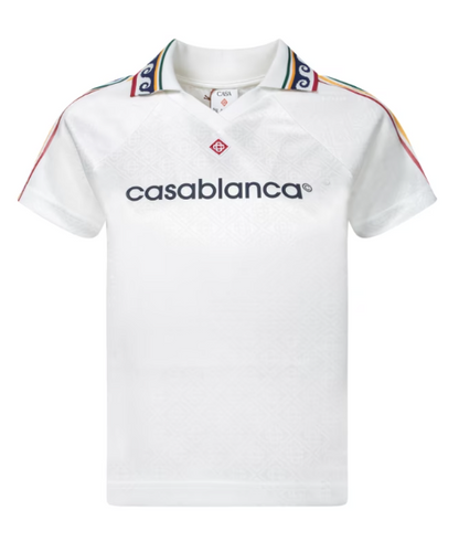 Casablanca White T-Shirt with Jacquard Design