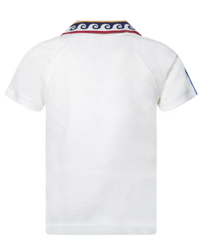 Casablanca White T-Shirt with Jacquard Design