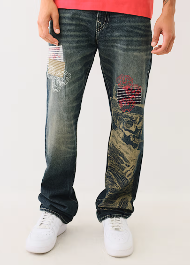 BILLY SASHIKO PAINTED STACKED BOOTCUT JEAN