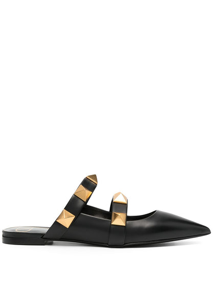 Roman Stud flat mules
