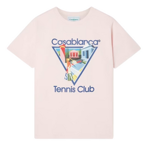 Casablanca Pink Tennis Club Print T-Shirt