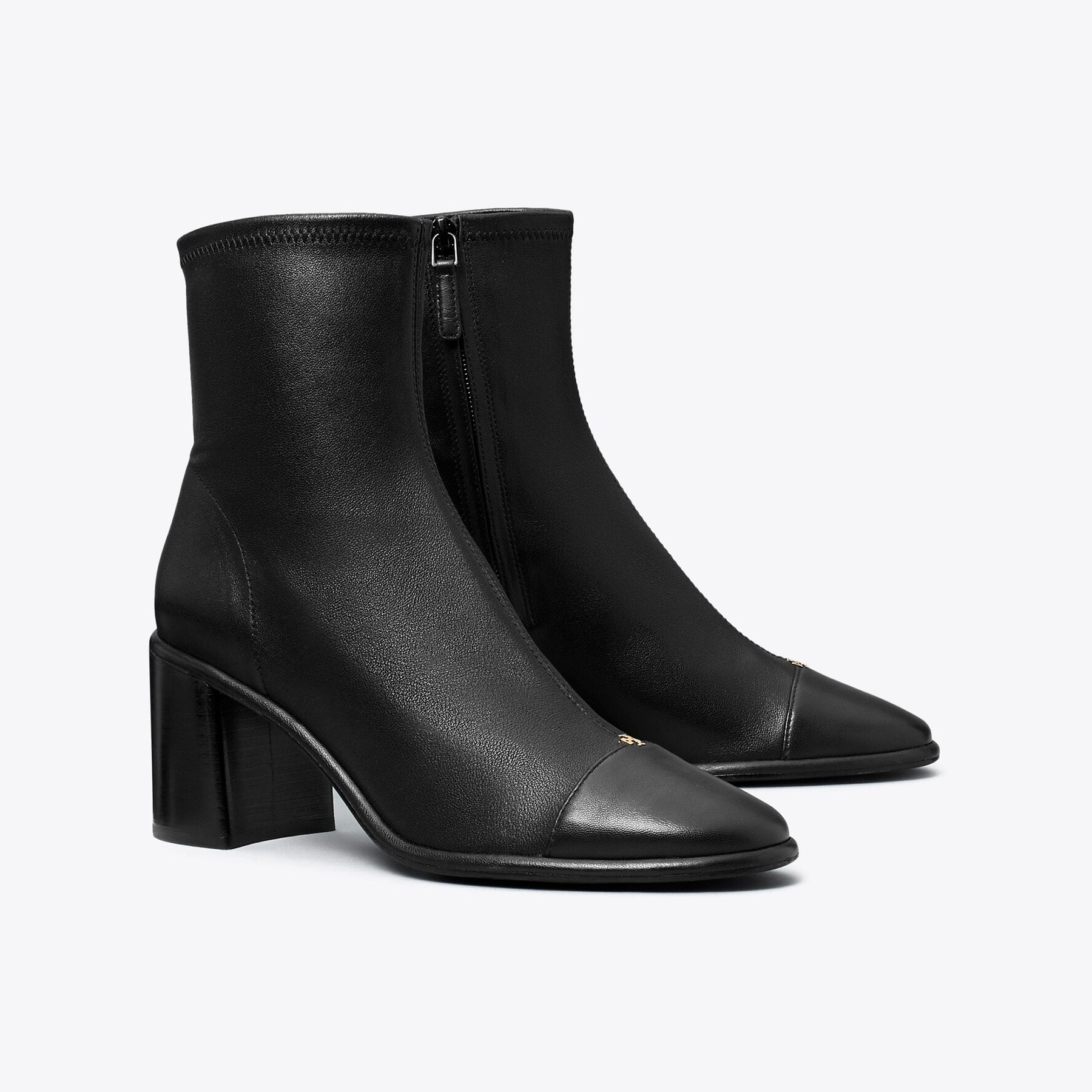 Cap-Toe Heeled Ankle Boot
