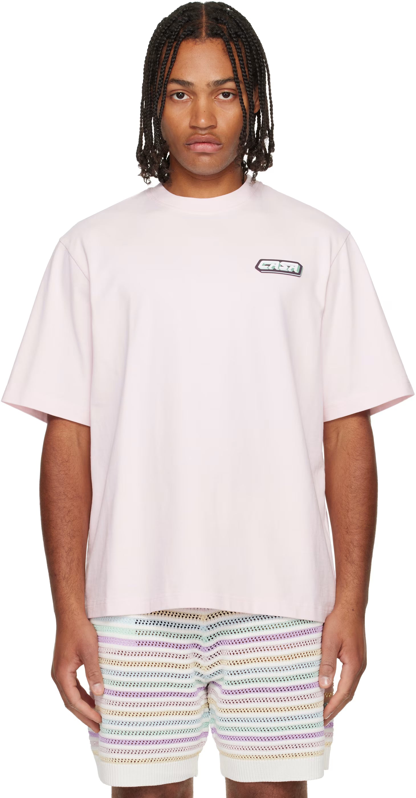 Pink 'Casa' Racing Oversized Short Sleeve T‑shirt