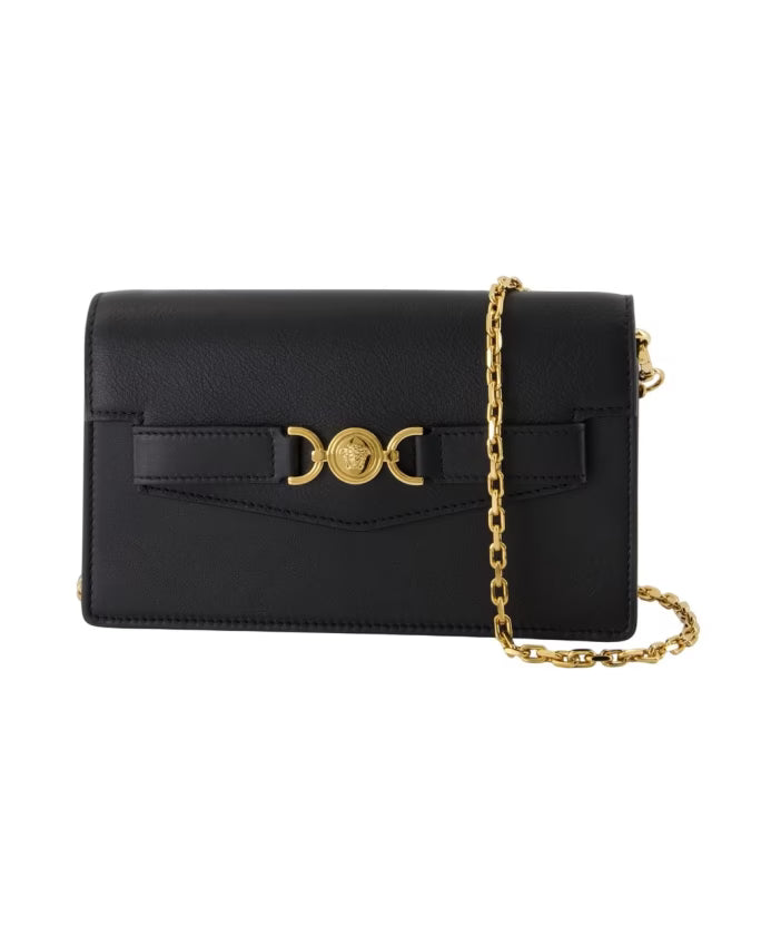 Black Leather Wallet On Chain