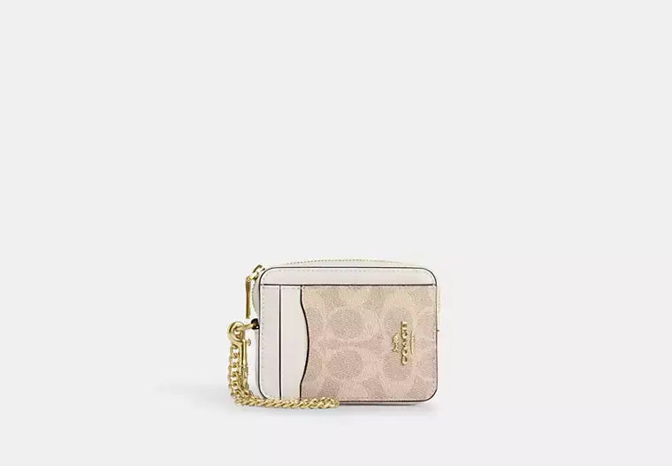 Coach Zip Card Case In Signature Canvas - Wallets | Shop From The Mirage