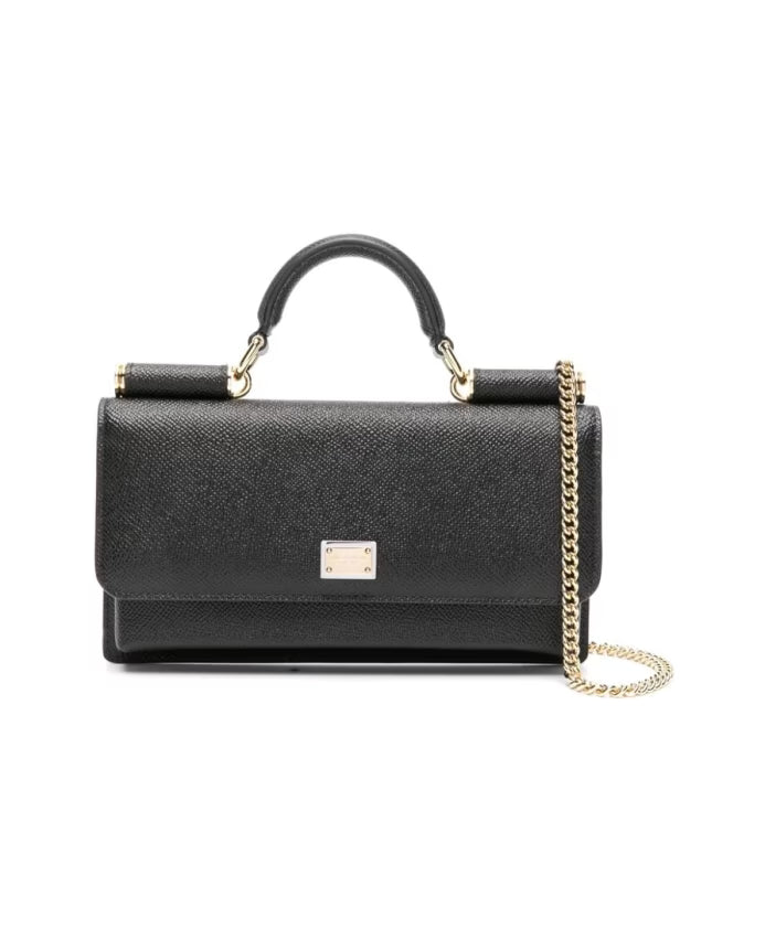 Black Iguana-Print Leather Bag