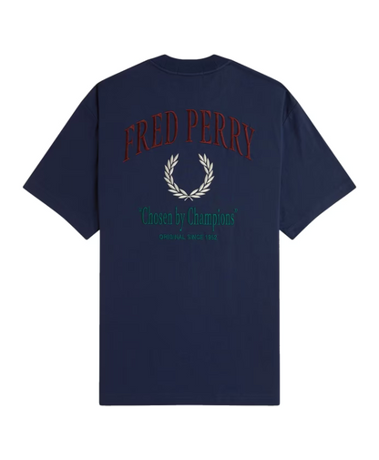 Fred Perry Embroidered Champion Tee Tennis Blue