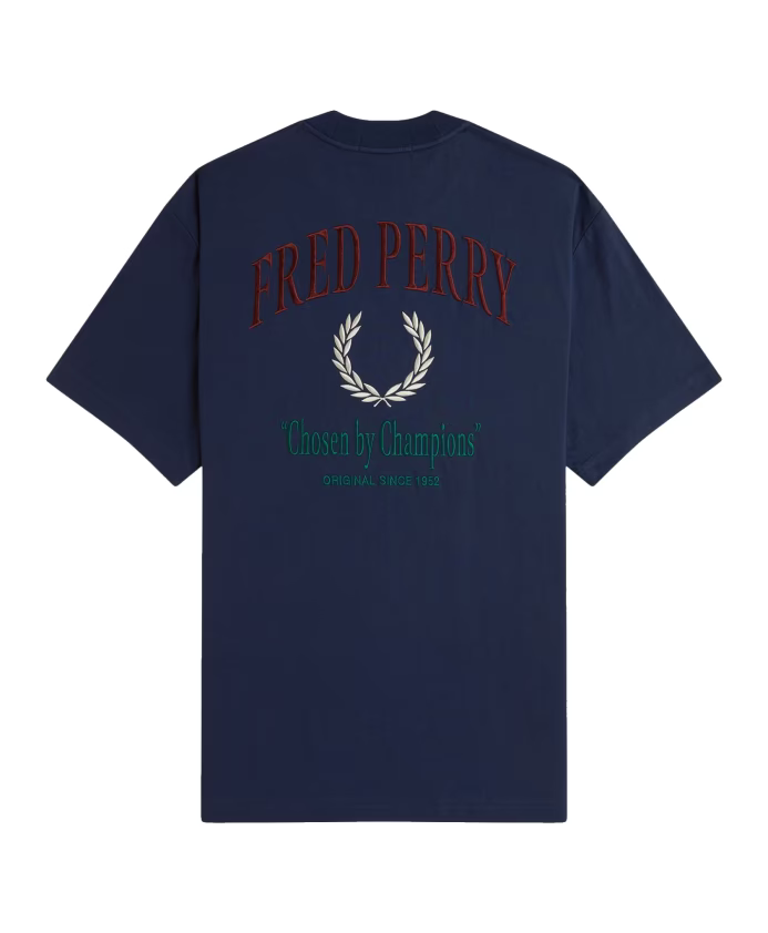 Fred Perry Embroidered Champion Tee Tennis Blue