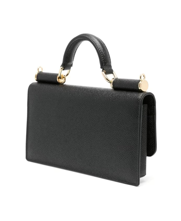 Black Iguana-Print Leather Bag