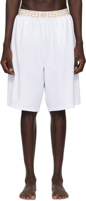 Versace Underwear White Greca Border Swim Shorts